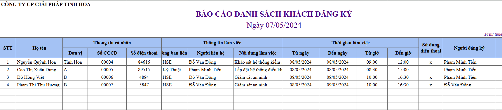 Danh sách các báo cáo chuẩn trên phần mềm kiểm soát ra vào cổng eGCS Portal 4 Danh sách các báo cáo chuẩn trên phần mềm kiểm soát ra vào cổng eGCS Portal 5